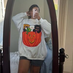 Vintage Halloween 90s cat and animals Sweatshirt crewneck